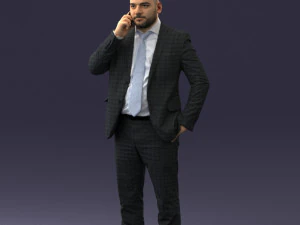 000181 Businessman Talking on Phone 0911 3dp 3D Print Model
