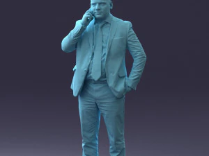 000181 Businessman Talking on Phone 0911 3dp 3D Print Model