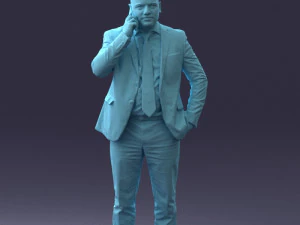 000181 Businessman Talking on Phone 0911 3dp 3D Print Model