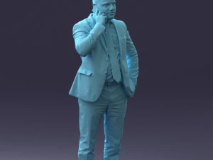 000181 Businessman Talking on Phone 0911 3dp 3D Print Model