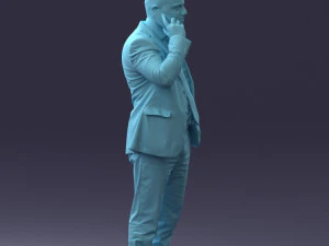 000181 Businessman Talking on Phone 0911 3dp 3D Print Model
