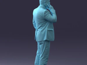 000181 Businessman Talking on Phone 0911 3dp 3D Print Model