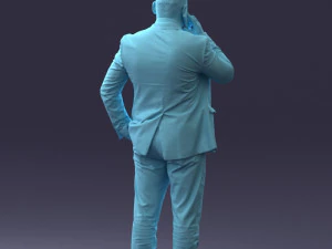 000181 Businessman Talking on Phone 0911 3dp 3D Print Model