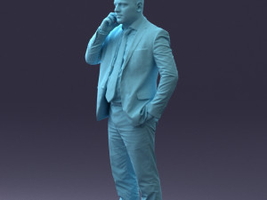 000181 Businessman Talking on Phone 0911 3dp Modelo de impresión 3D
