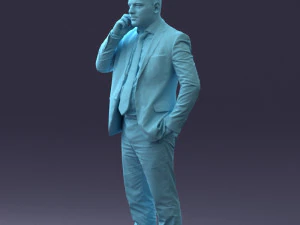 000181 Businessman Talking on Phone 0911 3dp 3D Print Model