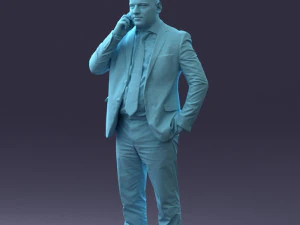 000181 Businessman Talking on Phone 0911 3dp 3D Print Model