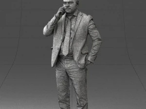 000181 Businessman Talking on Phone 0911 3dp 3D Print Model