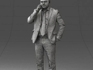 000181 Businessman Talking on Phone 0911 3dp 3D Print Model