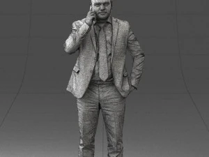 000181 Businessman Talking on Phone 0911 3dp 3D Print Model