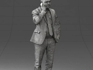 000181 Businessman Talking on Phone 0911 3dp 3D Print Model