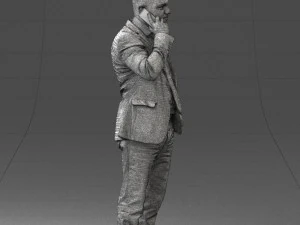 000181 Businessman Talking on Phone 0911 3dp 3D Print Model