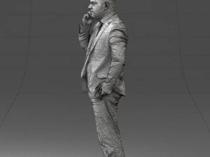 000181 Businessman Talking on Phone 0911 3dp 3D Print Model