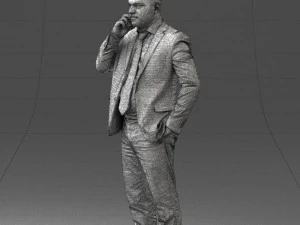 000181 Businessman Talking on Phone 0911 3dp 3D Print Model
