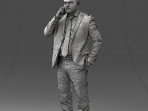 000181 Businessman Talking on Phone 0911 3dp Modelo de impresión 3D