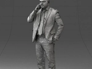 000181 Businessman Talking on Phone 0911 3dp 3D Print Model