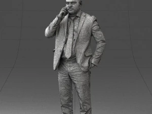 000181 Businessman Talking on Phone 0911 3dp 3D Print Model