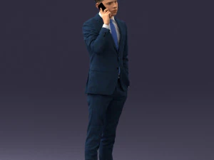 000182 Young Businessman on Phone 0911 3D Model