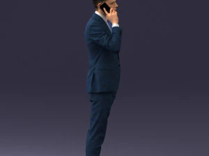 000182 Young Businessman on Phone 0911 3D Model