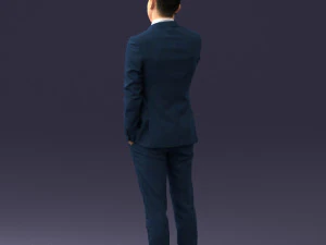 000182 Young Businessman on Phone 0911 3D Model