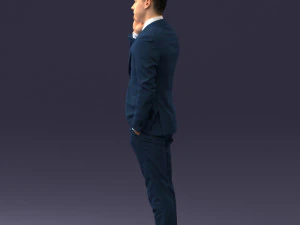 000182 Young Businessman on Phone 0911 3D Model