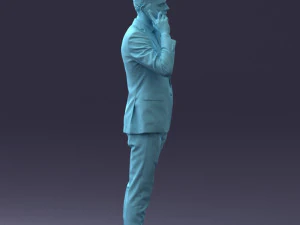 000182 Young Businessman on Phone 0911 3D Model
