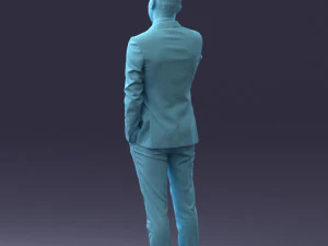 000182 Young Businessman on Phone 0911 3D Model