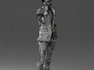 000182 Young Businessman on Phone 0911 3D Model