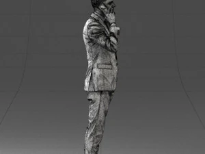 000182 Young Businessman on Phone 0911 3D Model