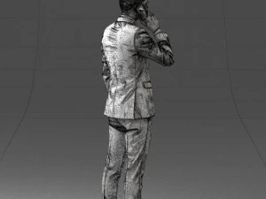 000182 Young Businessman on Phone 0911 3D Model