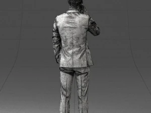 000182 Young Businessman on Phone 0911 3D Model