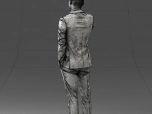 000182 Young Businessman on Phone 0911 3D Model
