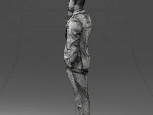 000182 Young Businessman on Phone 0911 3D Model