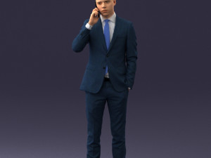 000182 Young Businessman on Phone 0911 3dp 3D Print Model