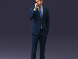 000182 Young Businessman on Phone 0911 3dp 3D Print Model