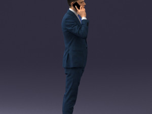 000182 Young Businessman on Phone 0911 3dp 3D Print Model