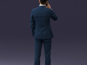 000182 Young Businessman on Phone 0911 3dp 3D Print Model