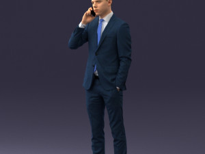 000182 Young Businessman on Phone 0911 3dp 3D Print Model