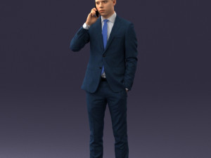 000182 Young Businessman on Phone 0911 3dp 3D Print Model