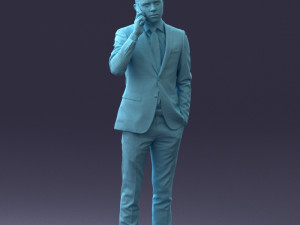 000182 Young Businessman on Phone 0911 3dp 3D Print Model