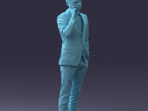 000182 Young Businessman on Phone 0911 3dp 3D Print Model
