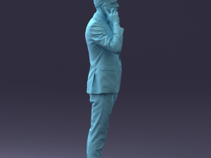 000182 Young Businessman on Phone 0911 3dp 3D Print Model