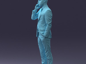 000182 Young Businessman on Phone 0911 3dp 3D Print Model