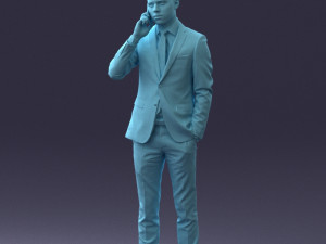 000182 Young Businessman on Phone 0911 3dp 3D Print Model