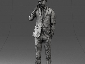 000182 Young Businessman on Phone 0911 3dp 3D Print Model