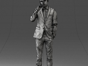 000182 Young Businessman on Phone 0911 3dp 3D Print Model