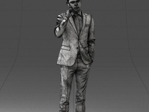 000182 Young Businessman on Phone 0911 3dp 3D Print Model