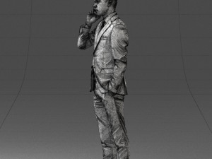000182 Young Businessman on Phone 0911 3dp 3D Print Model