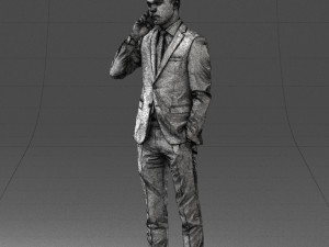 000182 Young Businessman on Phone 0911 3dp 3D Print Model