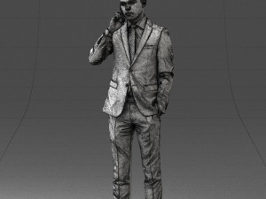 000182 Young Businessman on Phone 0911 3dp 3D Print Model