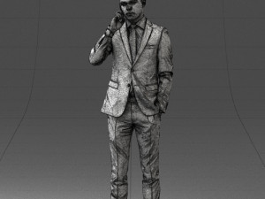 000182 Young Businessman on Phone 0911 3dp 3D Print Model